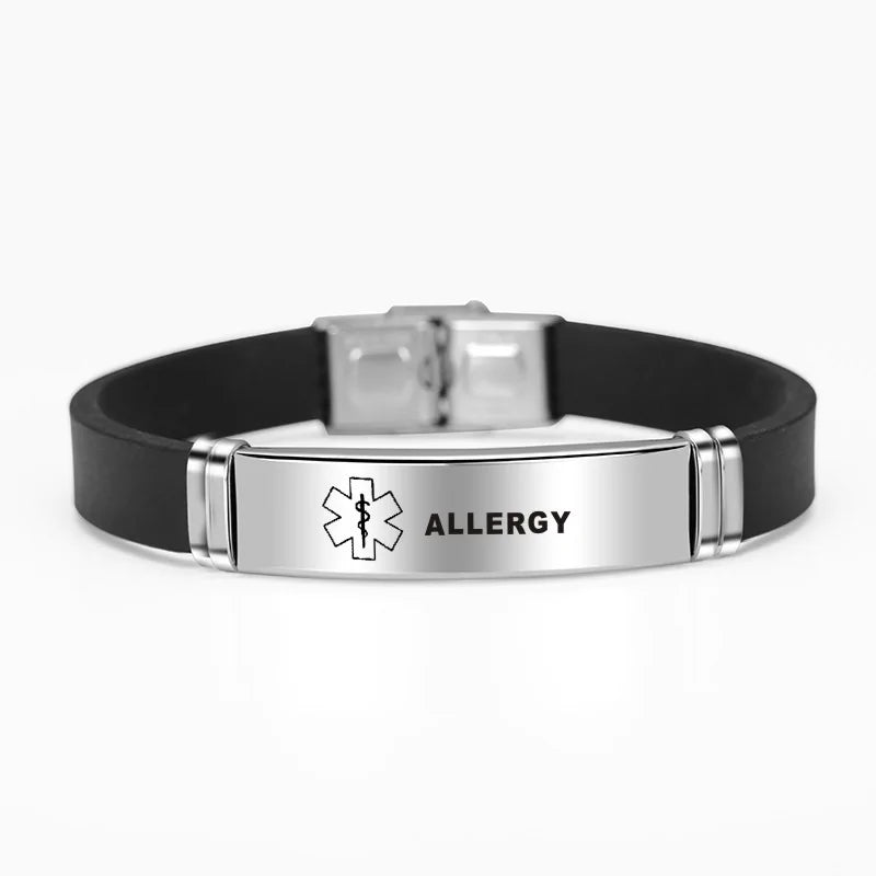 Silicone Medical Alert ID Bracelet