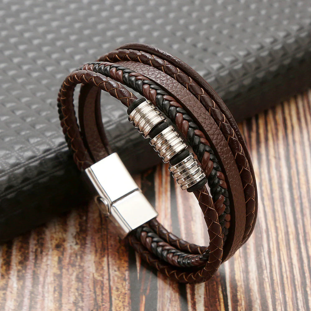 Stainless Steel Braided Bracelet with Magnetic Buckle