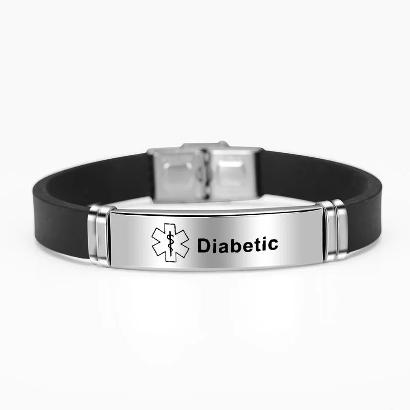 Silicone Medical Alert ID Bracelet