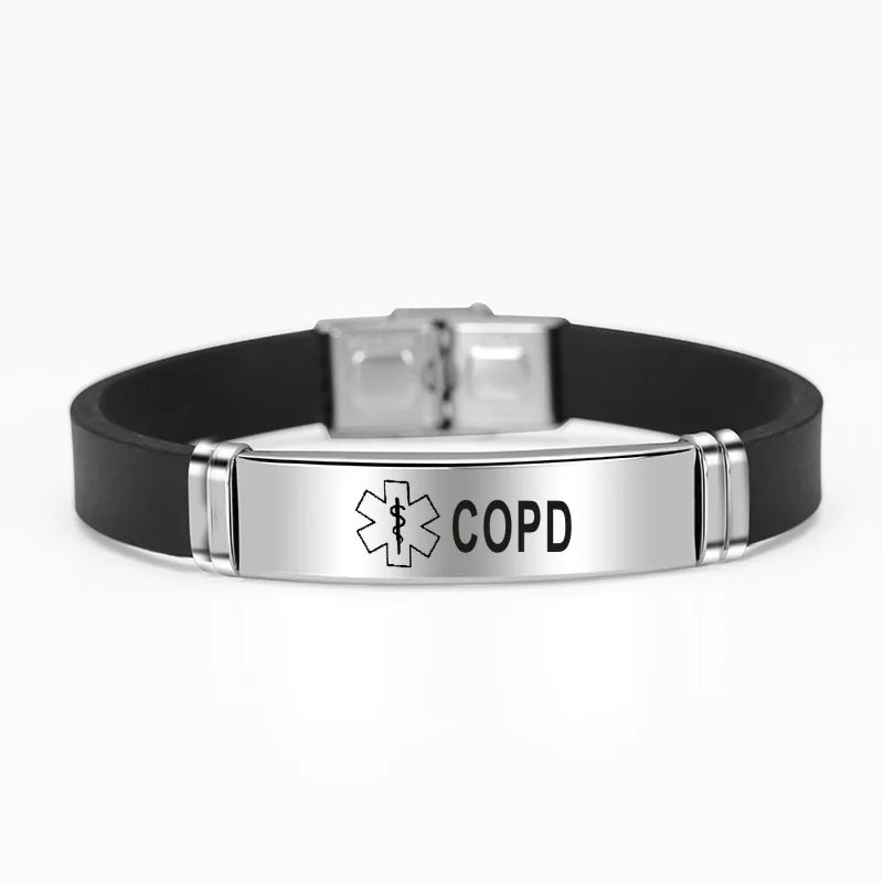 Silicone Medical Alert ID Bracelet